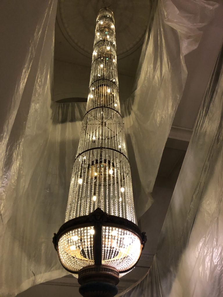 chandelier at height